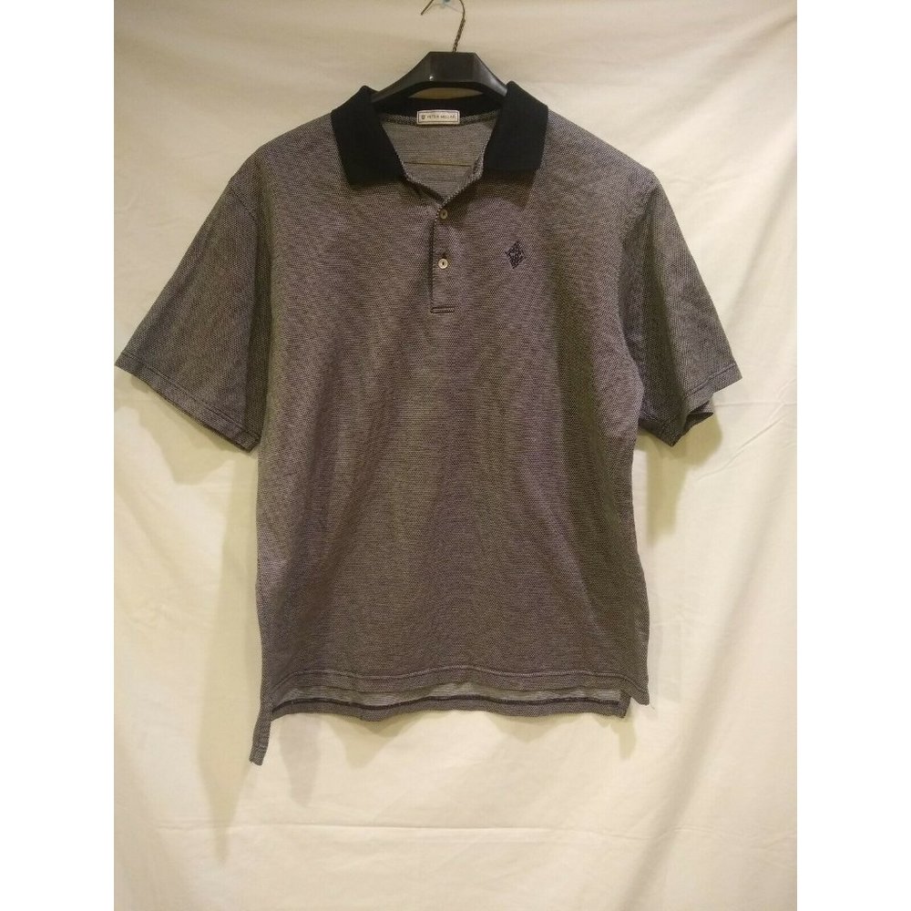 PeterMillar Mens Polo Shirt Black/White -XL